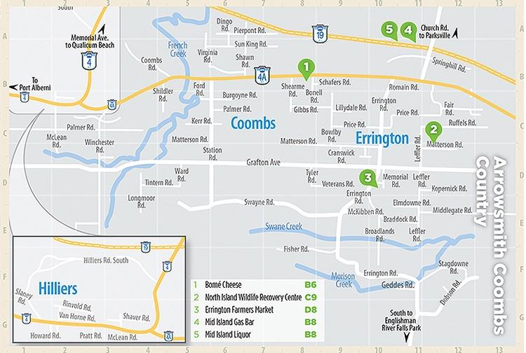 French Creek Bc Map Central Vancouver Island Map Page - Parksville Map And Qualicum Beach Map | Parksville  Qualicum Beach Tourism