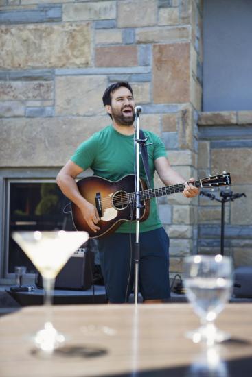 Musician performing live at a restaurant in Parksville Qualicum Beach.