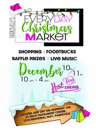 Parksville's Everyday Market Christmas Market Poster