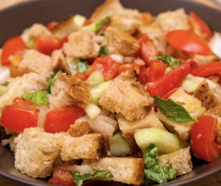 Panzanella Salad prepared from Wild Culture Artisan Bakery in Qualicum Beach BC