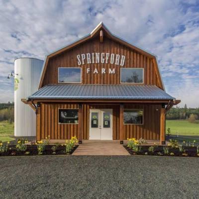 Exterior of springford farm in Parksville Nanoose Bay BC