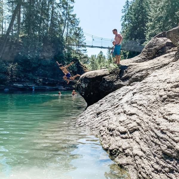 Swimming at Top Bridge.