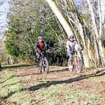 Biking through Little Qualicum River Fish Hatchery