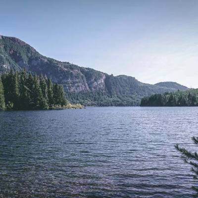 Scenic view of Horne Lake Regional Park Campground in Qualicum Beach, BC
