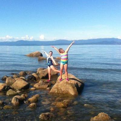 kids at beach in Parksville Qualicum Beach, BC